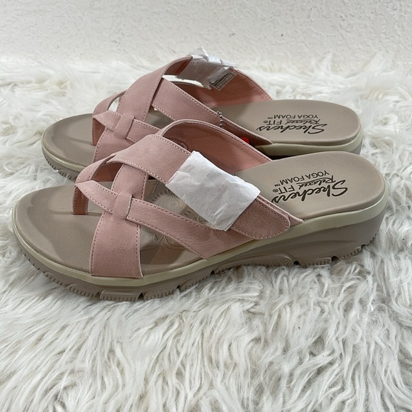 SKECHERS Women’s US 9.5W Easy Going Adjustable Vegan Sandals Blush Relaxed Fit - Picture 7 of 12